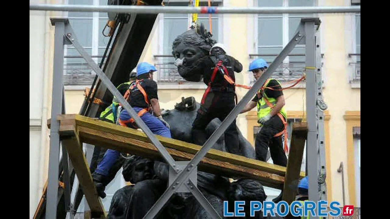 Fontaine Bartholdi à Lyon : Amphitrite retrouve sa tête !