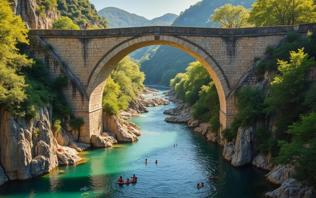 découvrez le pont du diable en ardèche : son histoire fascinante, les meilleurs spots pour la baignade et les plus beaux points de vue à ne pas manquer lors de votre visite.