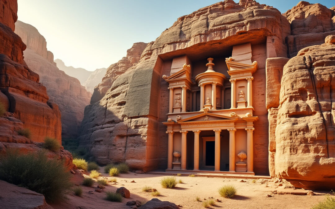 découvrez khazneh, le trésor mythique caché au cœur de pétra, site antique emblématique de jordanie, célèbre pour sa façade sculptée et son histoire fascinante.
